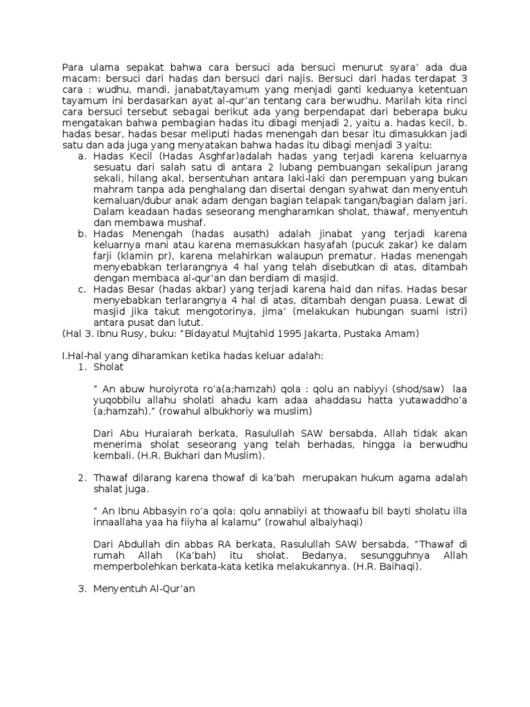 Panduan Bersuci dalam Islam: Hadas dan Najis | PDF