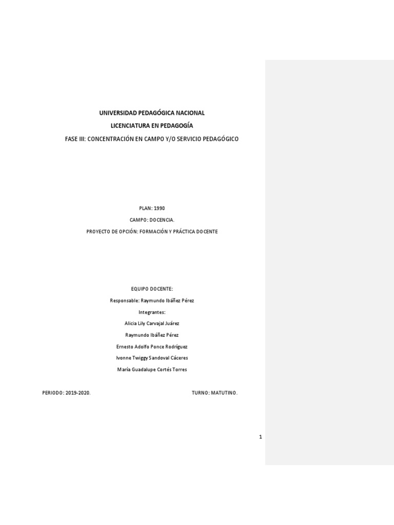 Formación y Práctica Docente UPN | PDF | Plan de estudios | Maestros