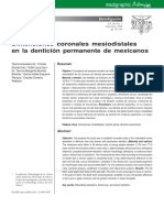 Dimensiones Coronales Mesiodistales en La Dentición Permanente de Mexicanos