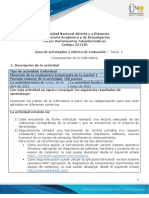 Guía de Actividades y Rúbrica de Evaluación - Unidad 1 - Tarea 1 - Componentes de La Informática