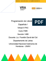 Planificacion Didactica Literatura Española I Letras.