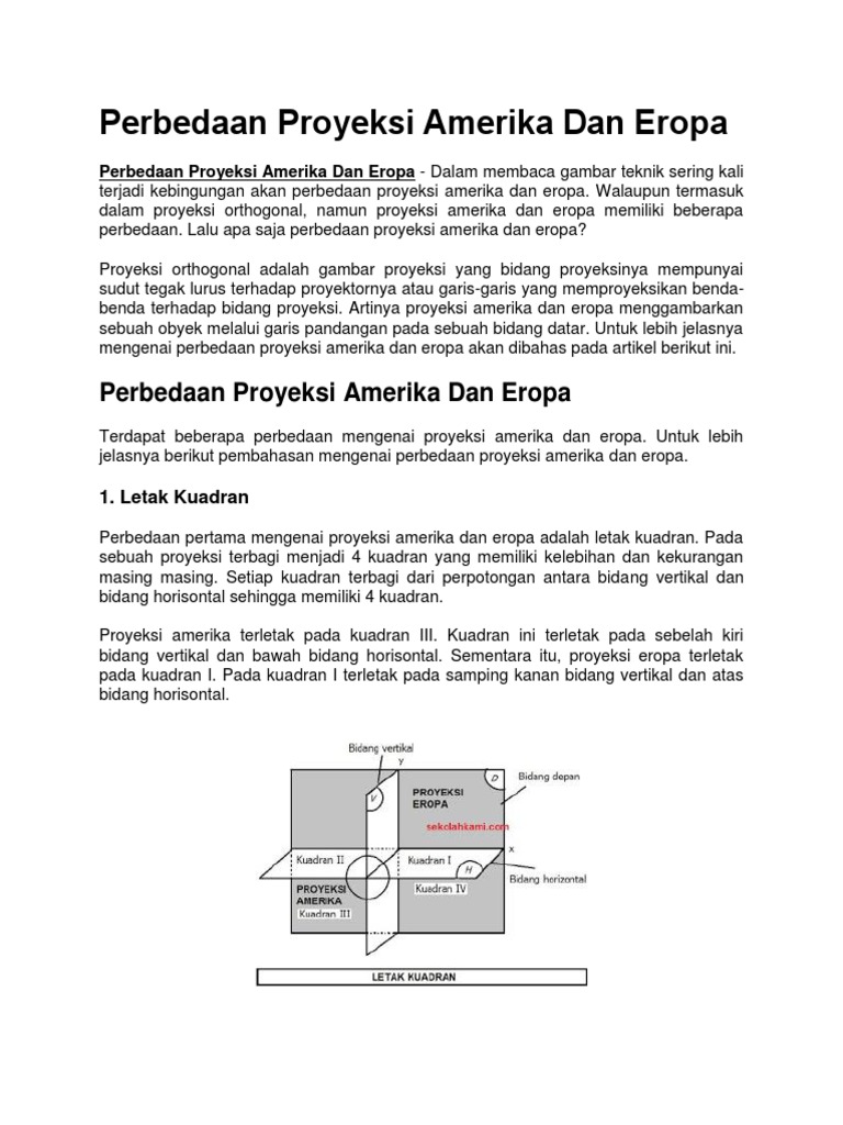 Perbedaan Proyeksi Amerika Dan Eropa Pdf