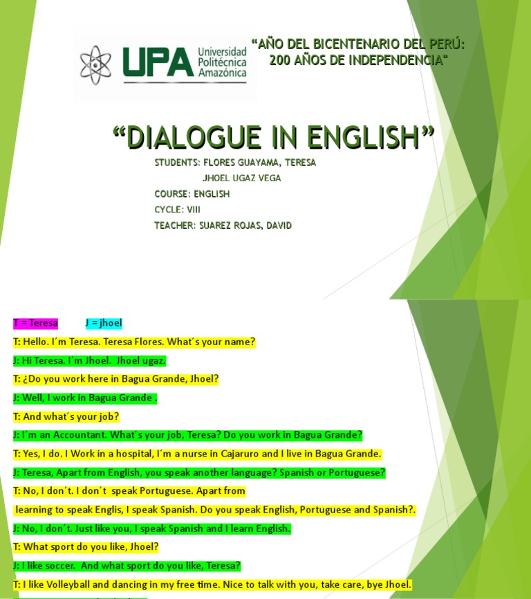 Dialogue in English | PDF | Language Arts & Discipline