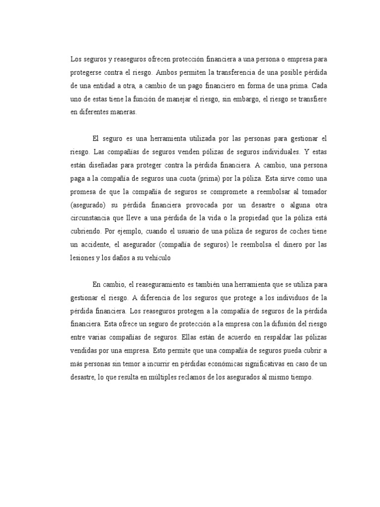Seguros y Reaseguros: Gestión de Riesgos | PDF | Bancos | Seguro