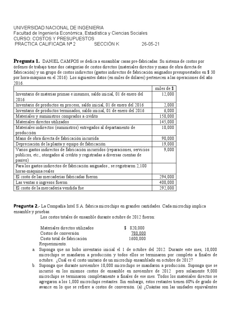 Análisis de Costos y Presupuestos en Empresas | PDF | Inventario ...
