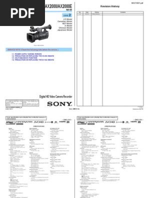 Sony Hdr-Ax2000 Level-2 Ver-1.0 SM | PDF | Digital Camera | Pixel