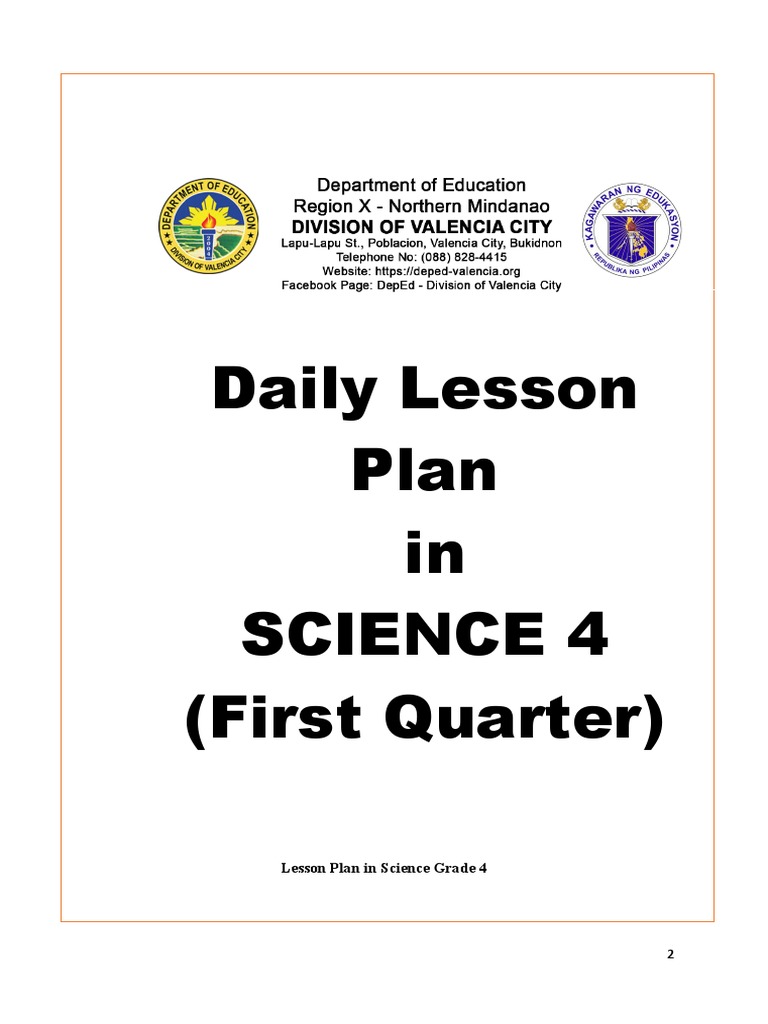 Lesson Plan in Science Grade 4 PDF Lesson Plan Teachers