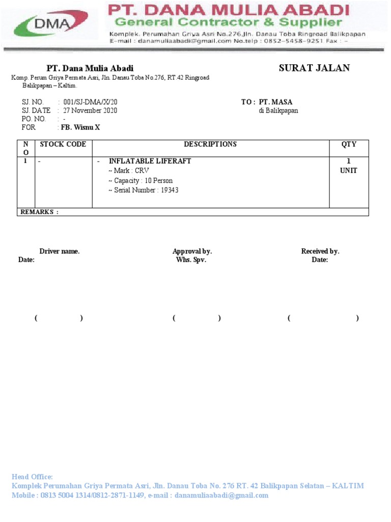 Surat Jalan Format 27.10.2020  PDF