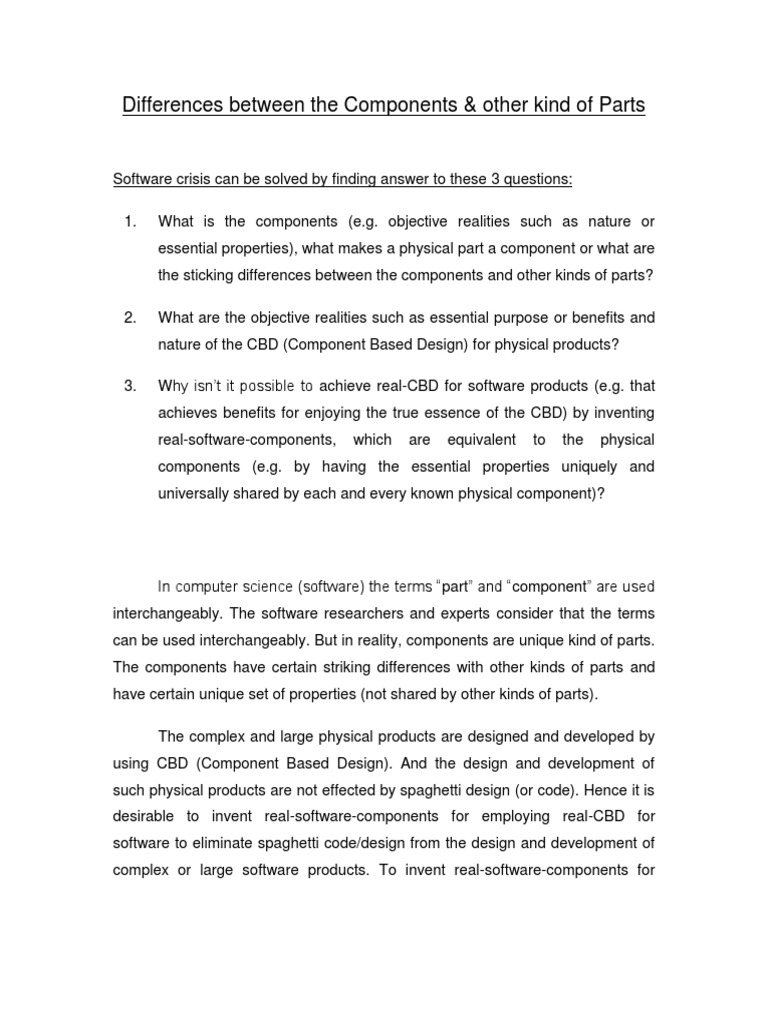 Differences Between The Components & Other Kind of Parts PDF