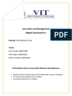 Lean Start-Up Management Digital Assessment 1: Faculty: Prof Gemini V Joy