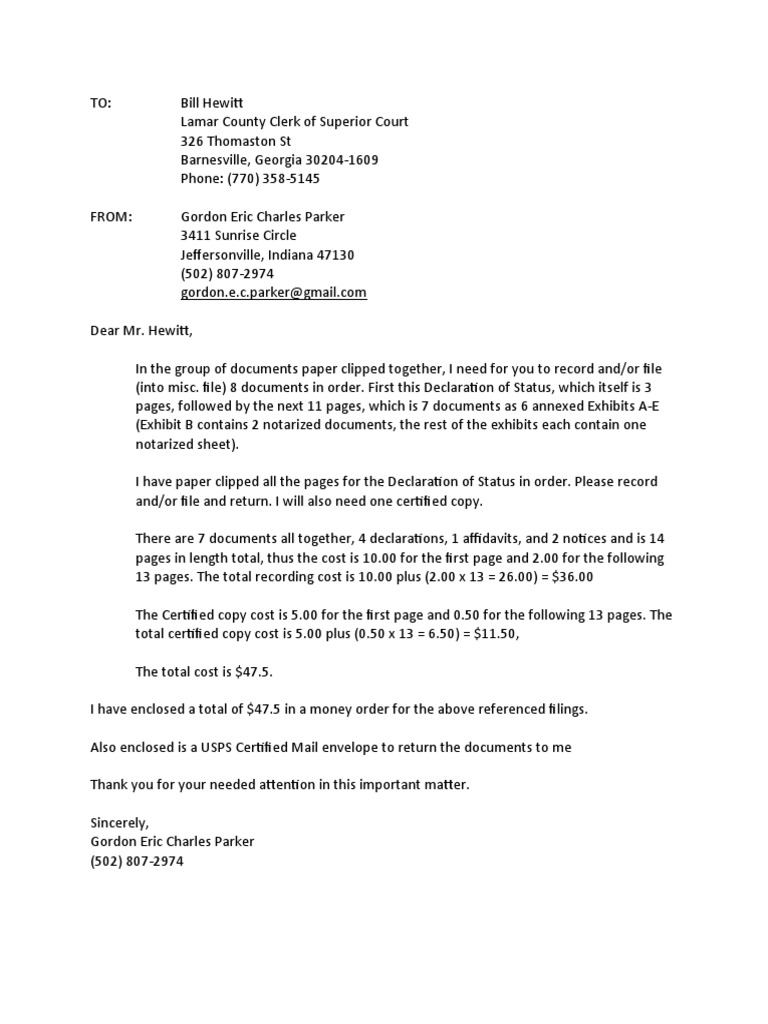 11Superior Court Clerk Cover Letter PDF