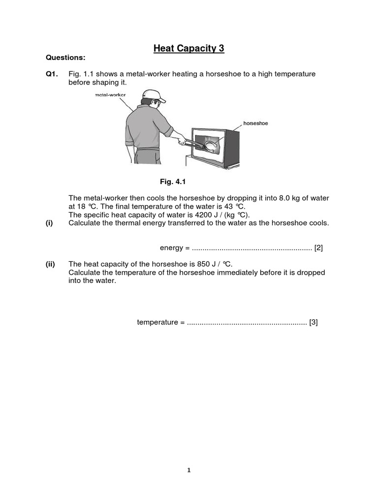 Heat Capacity and Thermal Energy Calculations | PDF | Heat Capacity | Heat