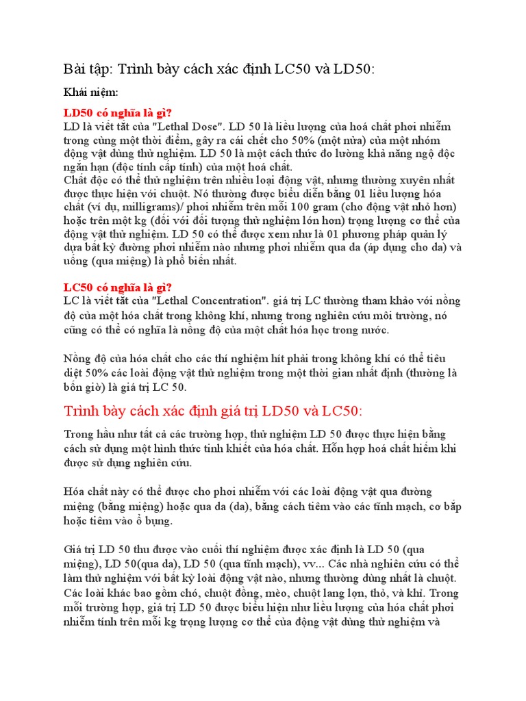 LD50 LC50 | PDF