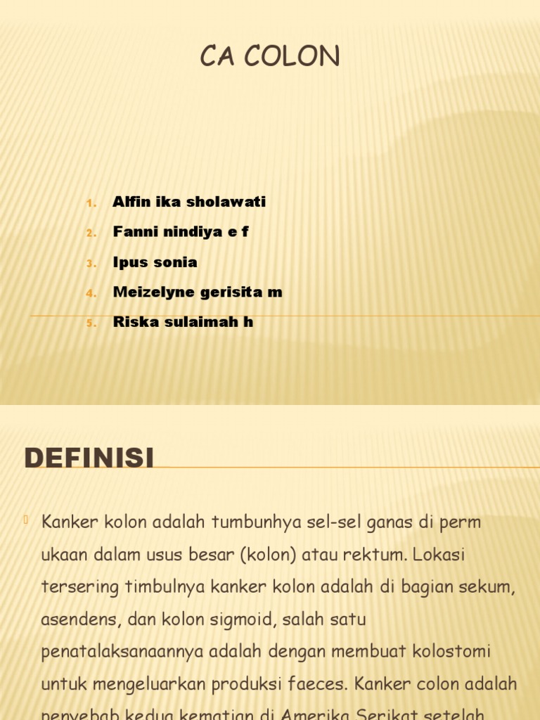 Definisi dan Penanganan Kanker Kolon | PDF