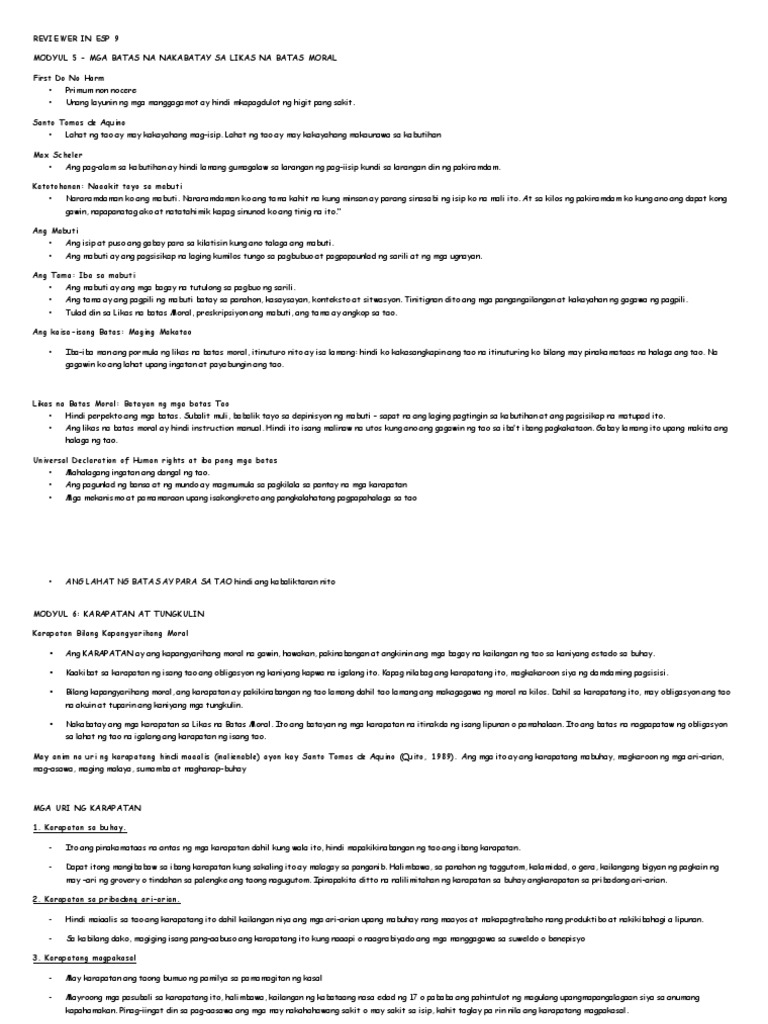 Reviewer in Esp 9 | PDF