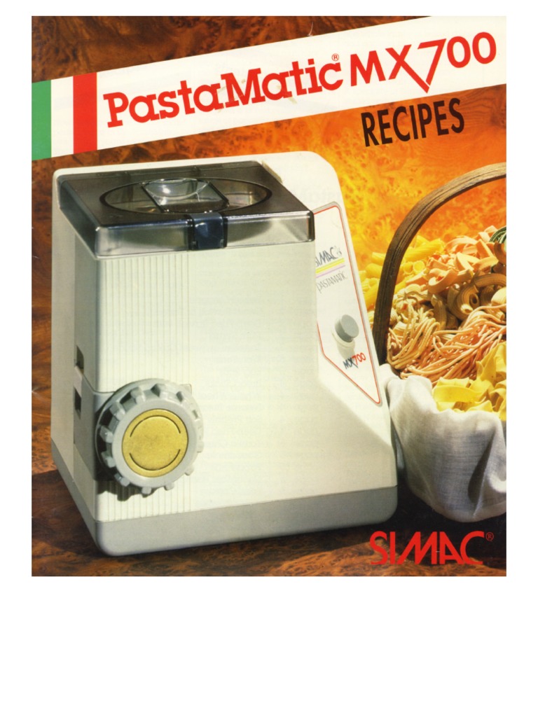 Simac Pastamatic Recipes PDF