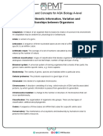 Topic 4 - Genetic Information, Variation and Relationships Between Organisms