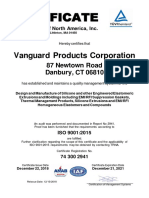 Vanguard Products Corporation ISO 9001 2015 A4 2018 2021
