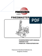Finesmaster 20: Powerscreen Parts Manual Version 01eg FROM S/N PID00182T82K01004