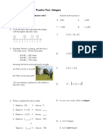 Practice Test - Integers