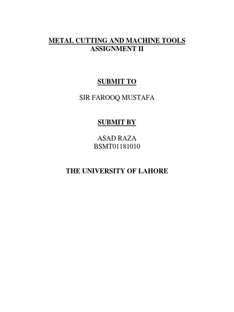 Metal Cutting and Machine Tools PDF Machining Crafts