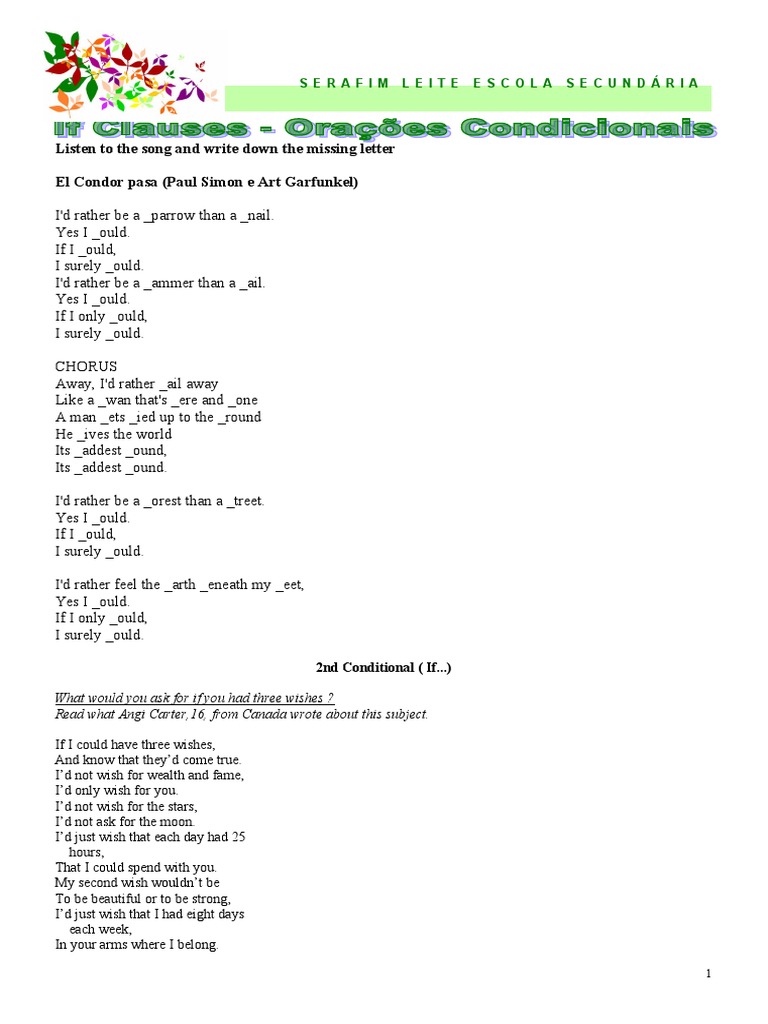 Fill in the Blanks: Conditional Exercises | PDF | Linguistic Morphology ...