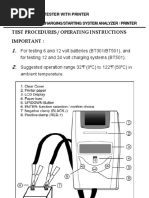 Test Procedures / Operating Instructions Important