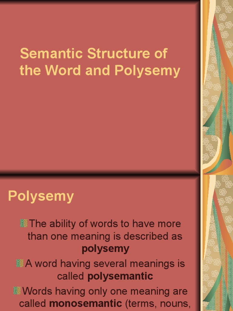 Semantic Structure of The Word and Polysemy | PDF | Word | Semantics