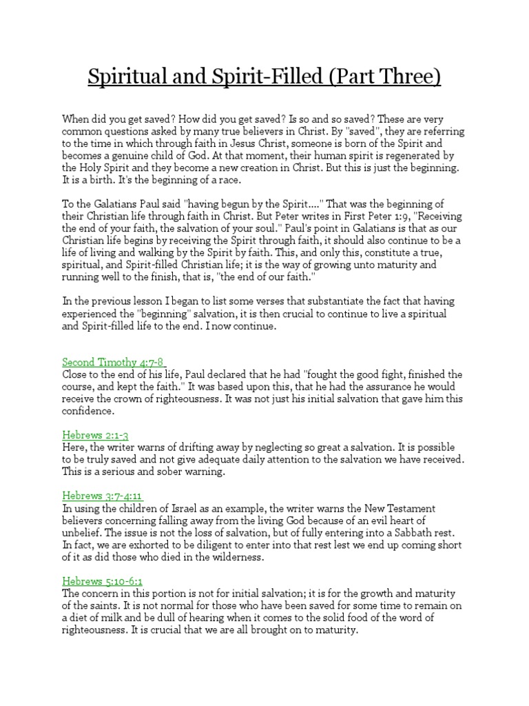 Living a Spirit-Filled Christian Life | PDF | Paul The Apostle | Salvation