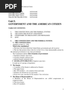 Unit 5: Government and The American Citizen: Table of Contents