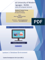 NUML Database Lecture on SDLC, DDP and ANSI-SPARC Architecture