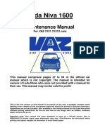 Lada Niva 1600: Maintenance Manual