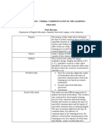 Journal Report 1: The Impact of Non - Verbal Communication in The Learning Process Putri Baroona