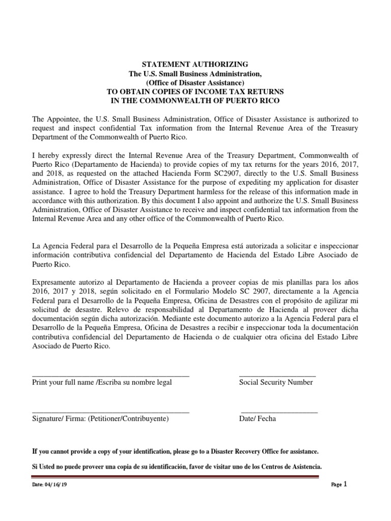 Autorización para Solicitar Información Fiscal | PDF | Servicio Civil y ...
