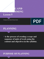 PLANNING AND PROGRAMMING (5) 