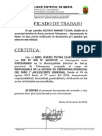 Certificado de Trabajo Muni Iberia