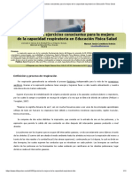 Progresión de Ejercicios Conscientes para La Mejora de La Capacidad Respiratoria en Educación Física Salud