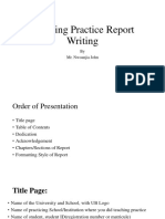 Teaching Practice Report Writing