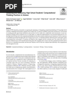 Modeling and Measuring High School Students ' Computational Thinking Practices in Science