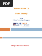 Lecture Notes 10 Game Theory