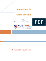 Lecture Notes 10 Game Theory