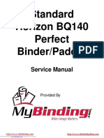 Standard Horizon BQ140 Perfect Binder/Padder: Service Manual