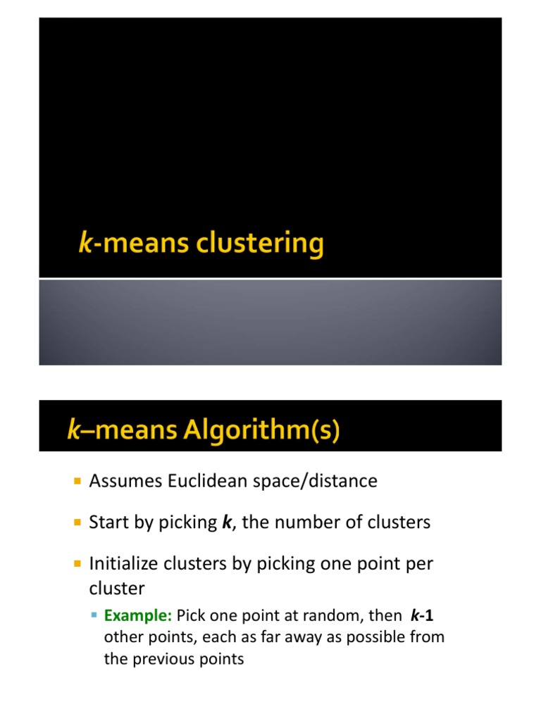 K-Means Clustering Algorithm Explained | PDF | Cluster Analysis ...