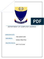 Department of Computer Science: Submission Date: Prepared by