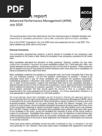 Examiner's Report: Advanced Performance Management (APM) July 2020