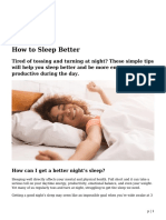 How To Sleep Better