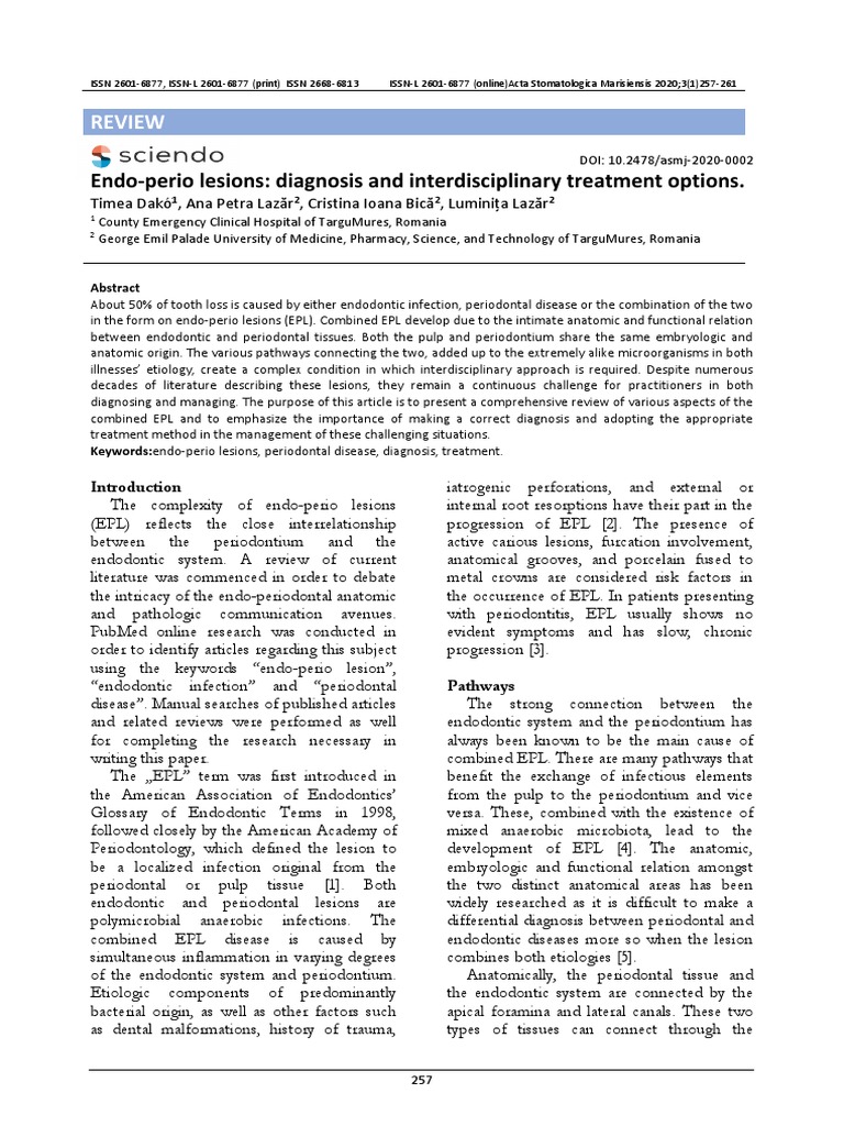 EndoPerio Lesions Diagnosis and Interdisciplinary PDF