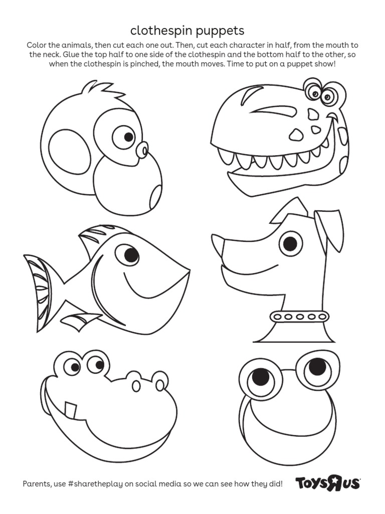 Free Printable Clothespin Puppets Template