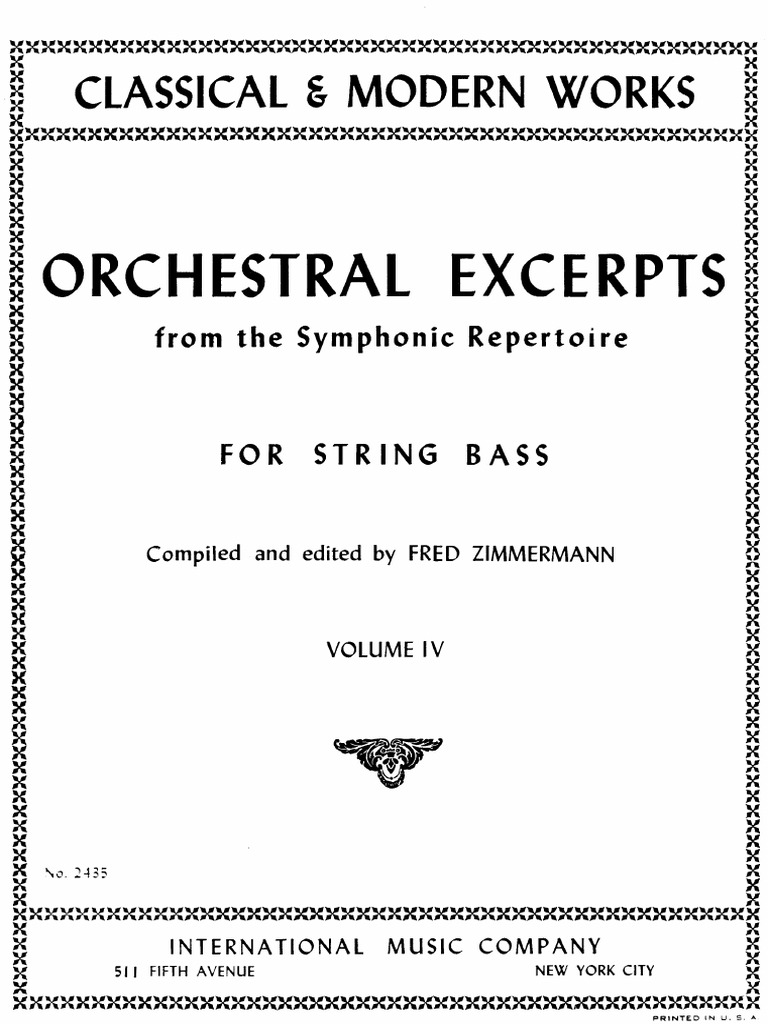 Orchestral Excerpts from the Symphonic Repertoire for String Bass