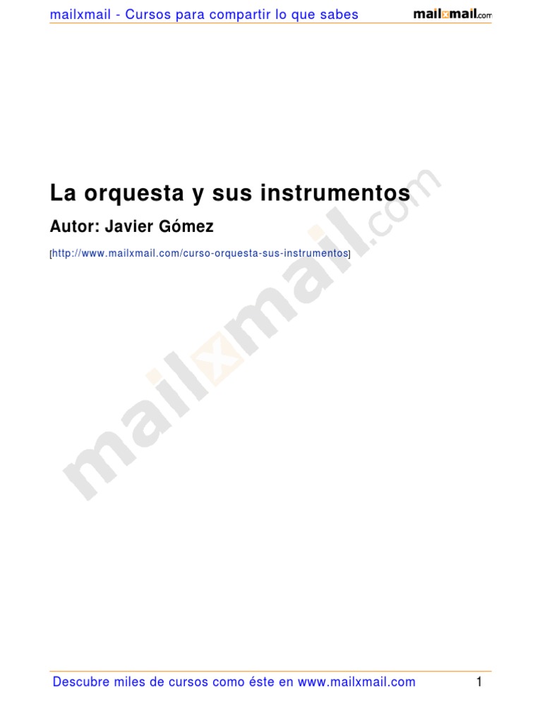 Instrumentos de la Orquesta: Guía Completa | PDF | Clarinete | Contrabajo